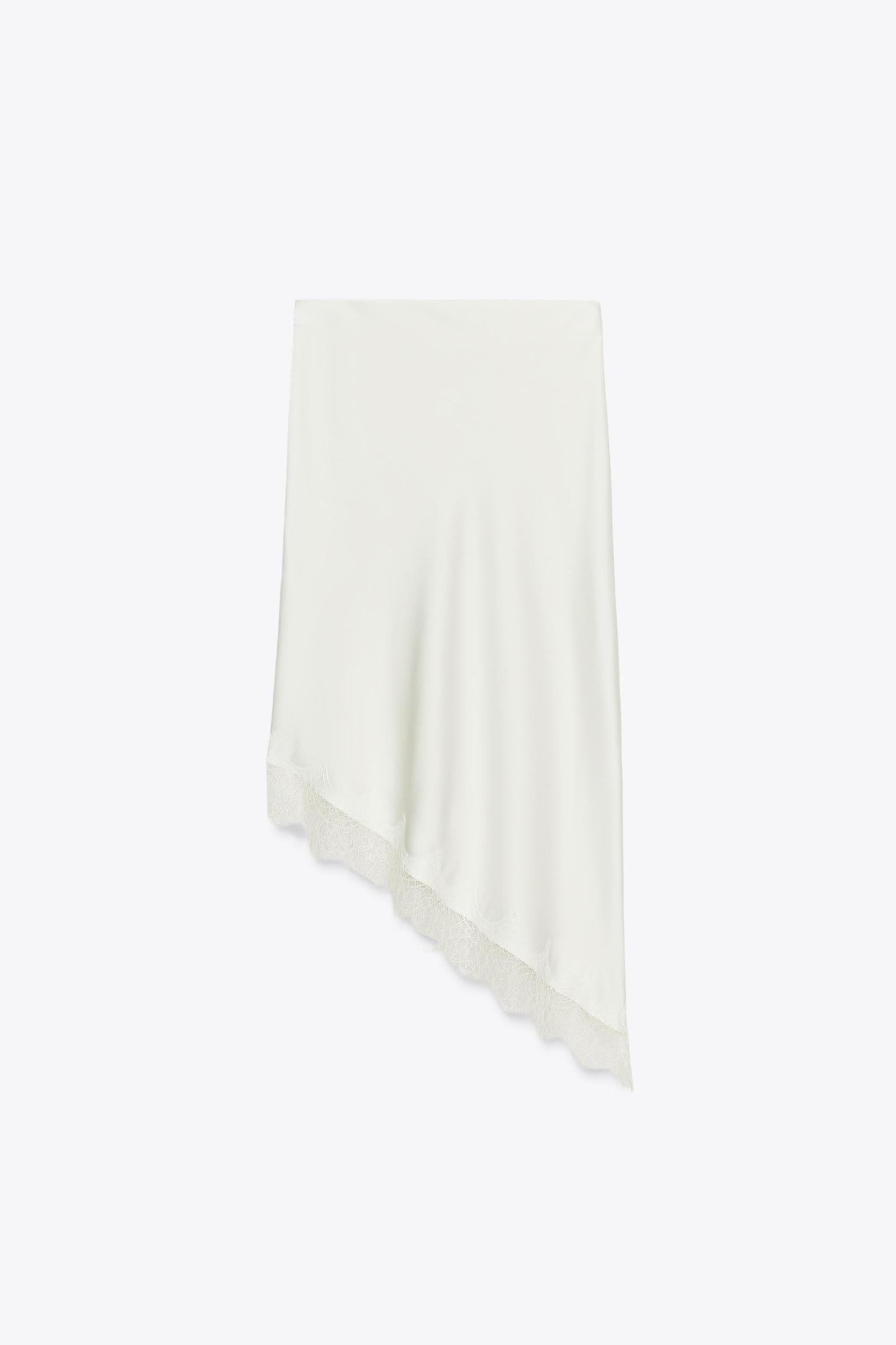 LACE SATIN EFFECT SKIRT Product Image