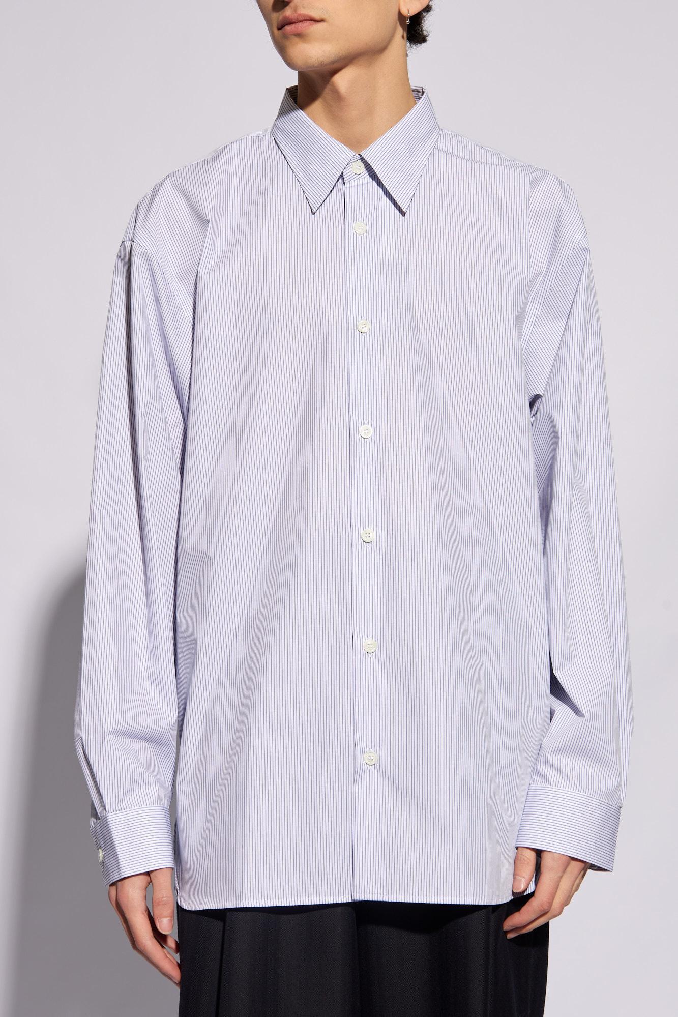 DRIES VAN NOTEN Lapel Long-sleeved Shirt In White Product Image