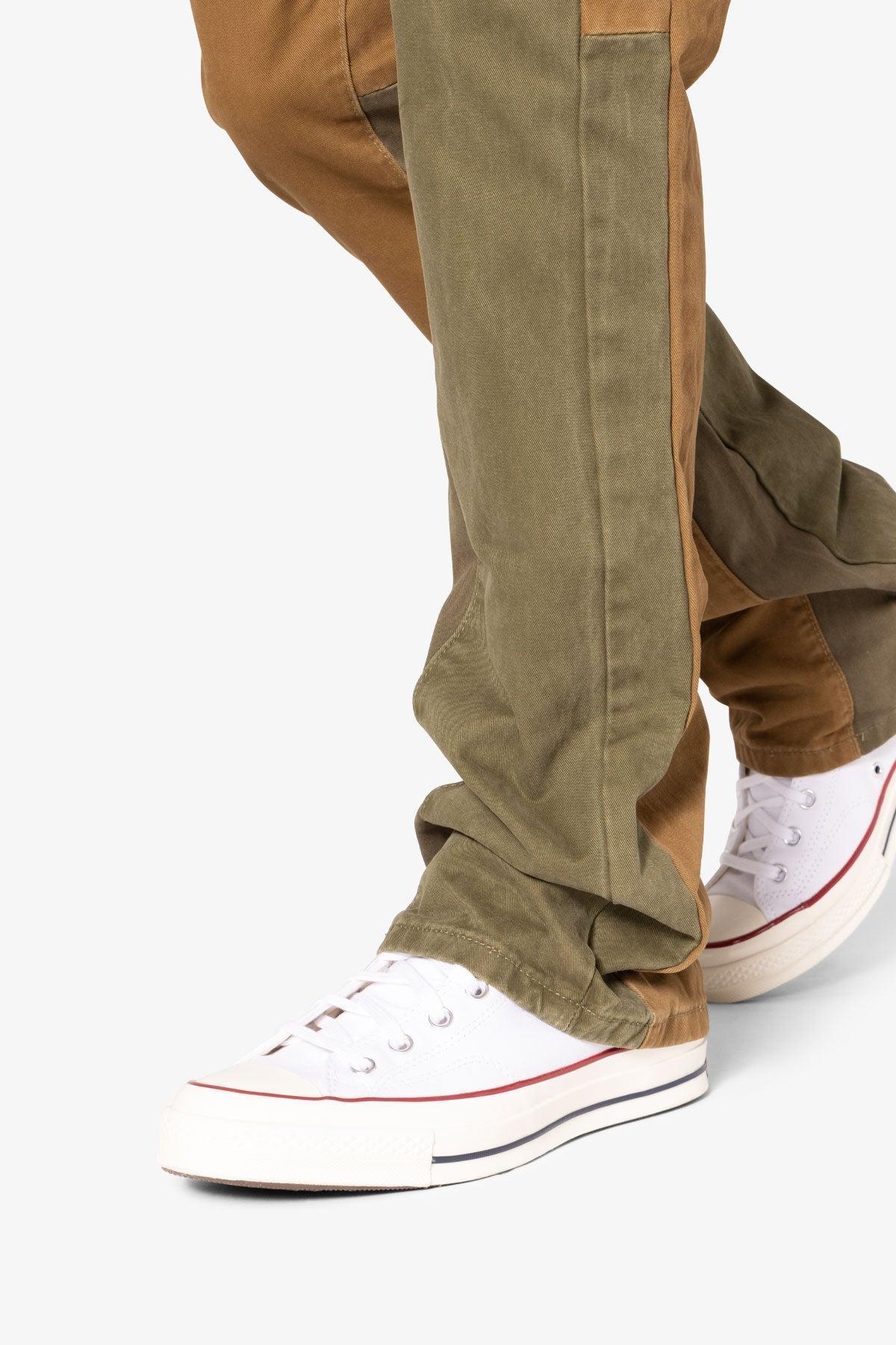 B680 Flare Color Block Denim - Olive Product Image