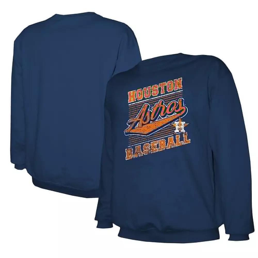 Men's Stitches Navy Houston Astros Pullover Sweatshirt, Size: Medium, Blue Product Image