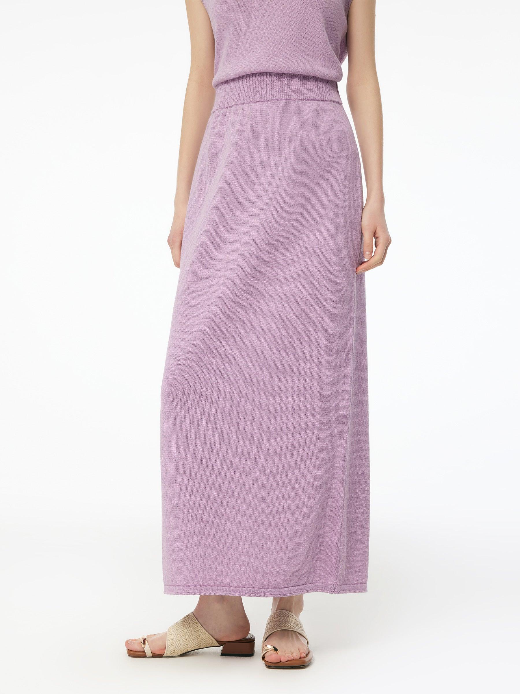 Linen Cotton Blend Women Knit Skirt Product Image