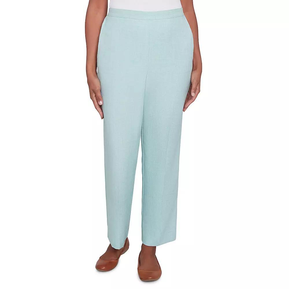 Women's Alfred Dunner Relaxed Linen Short Length Pants, Size: 12, Green Product Image