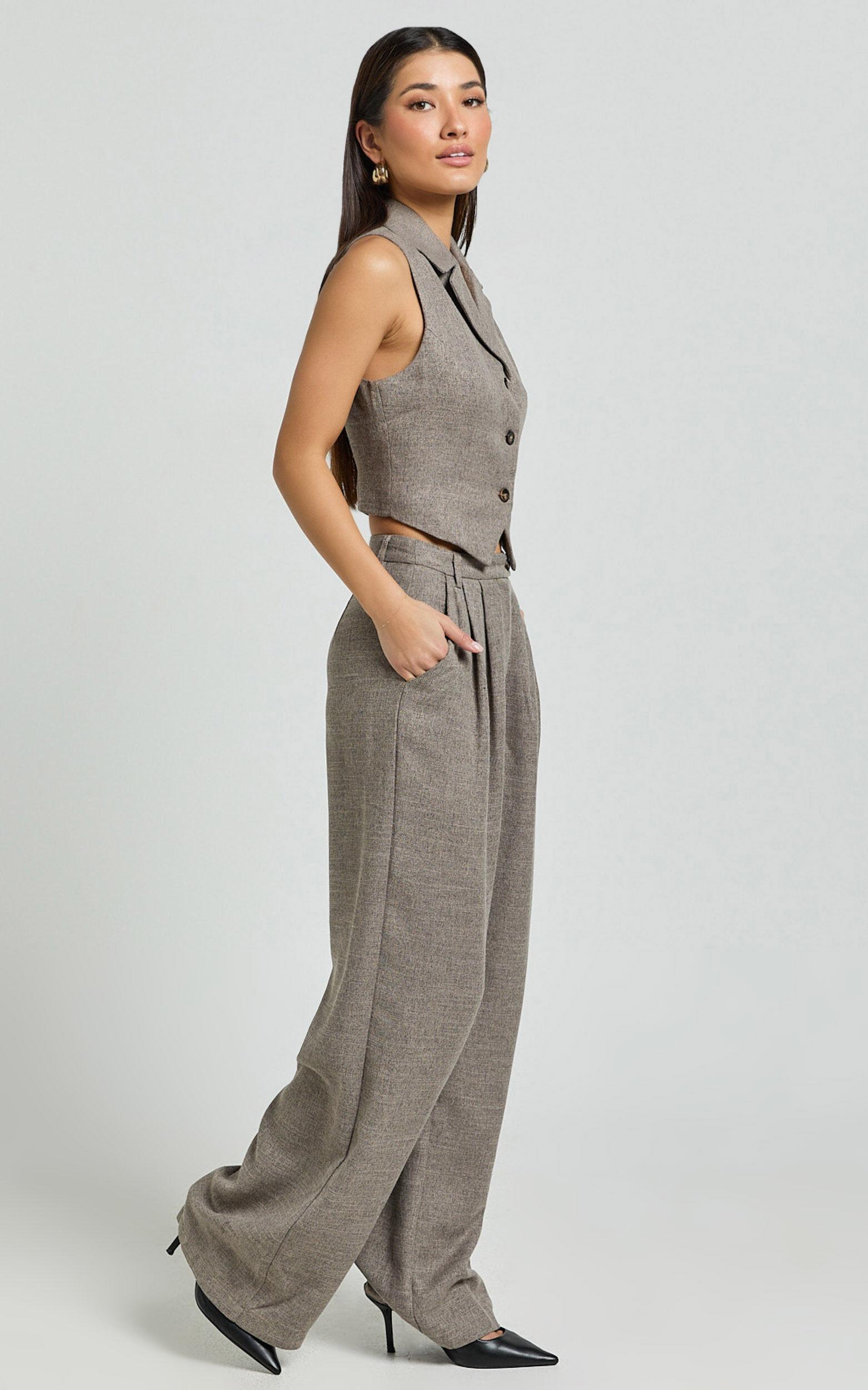 Andie Pants - High Waist Tailored Pants in Grey Product Image