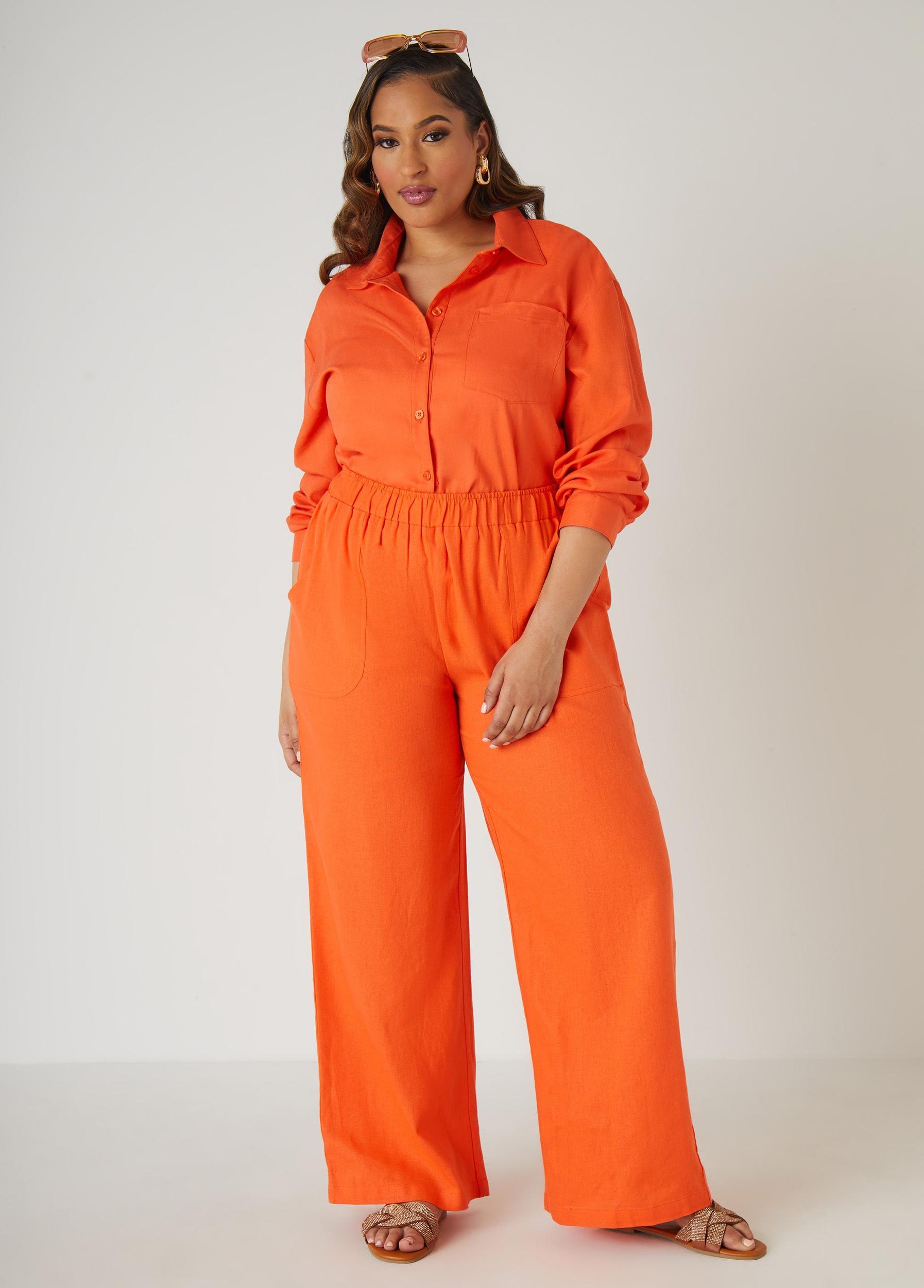 High Rise Linen Blend Pants Product Image