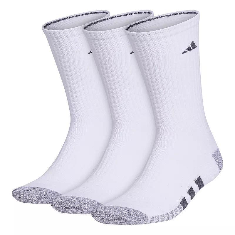 Men's adidas Cushioned 3.0 3-Pack Crew Socks, Size: 12-15, Black Product Image