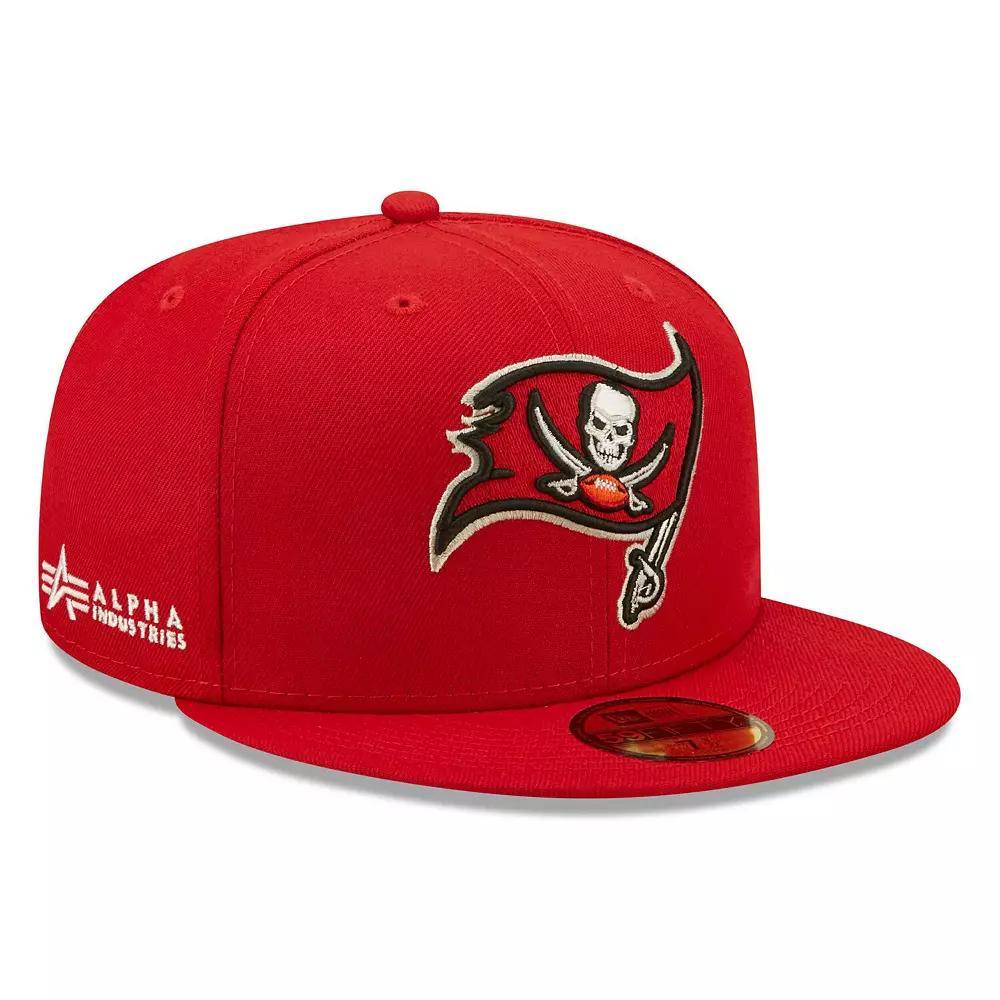 Men's New Era x Alpha Industries Scarlet Tampa Bay Buccaneers Alpha 59FIFTY Fitted Hat, Size: 7 1/8, Red Product Image