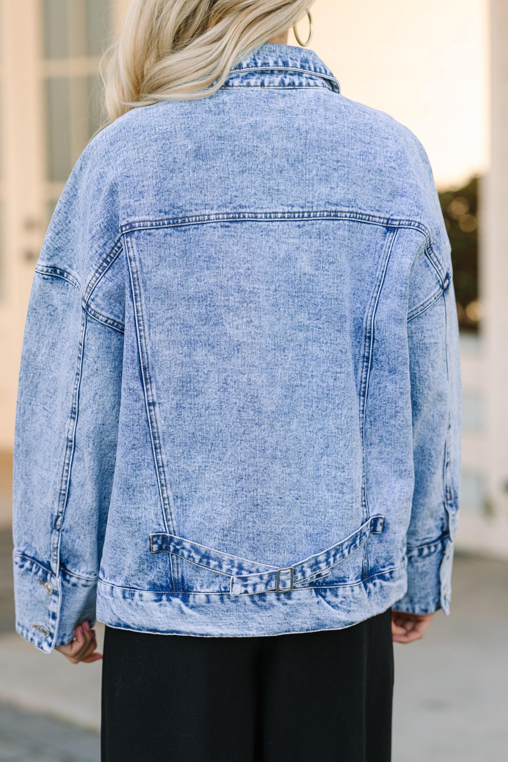 Back To You Medium Wash Denim Jacket Female Product Image