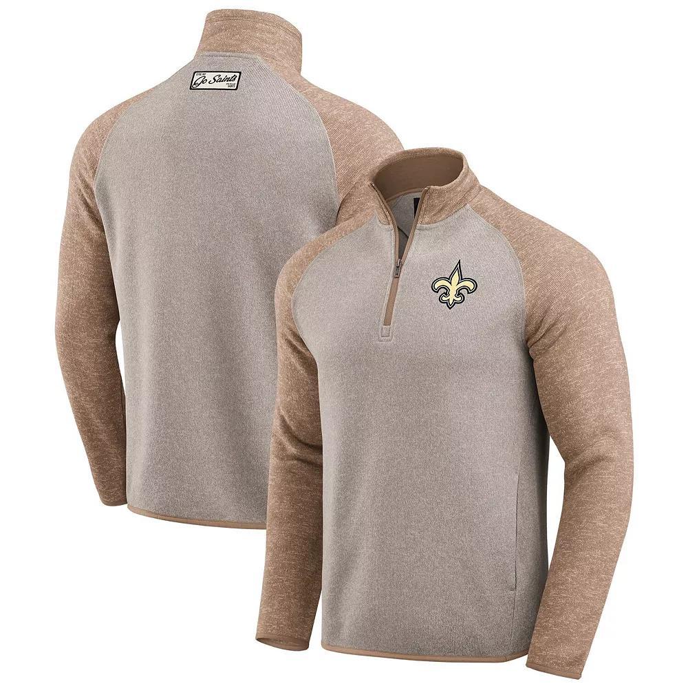 Men's Darius Rucker Collection by Fanatics Tan New Orleans Saints Tonal Quarter-Zip Jacket, Size: 2XL, Team Product Image