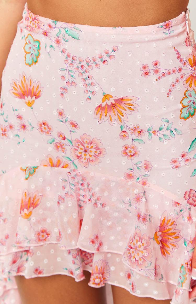 Elijah Pink Floral Maxi Skirt Product Image
