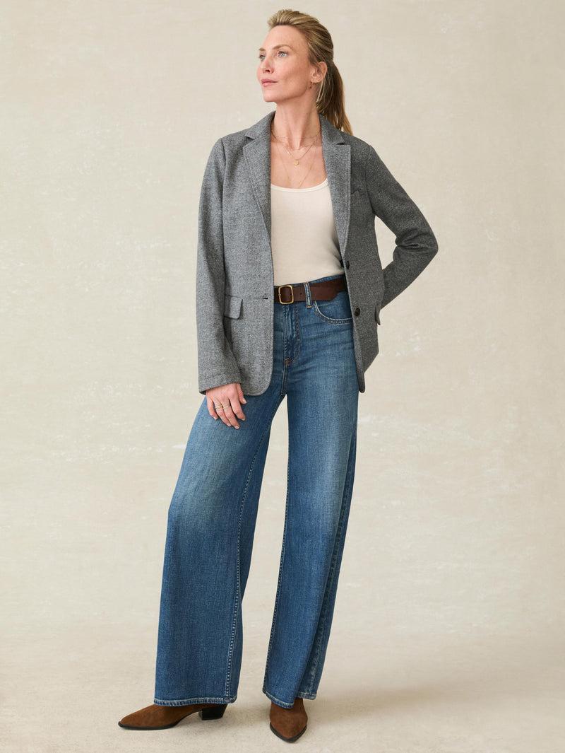 Inlet Knit Tweed Blazer - Steel Rock Herringbone Product Image