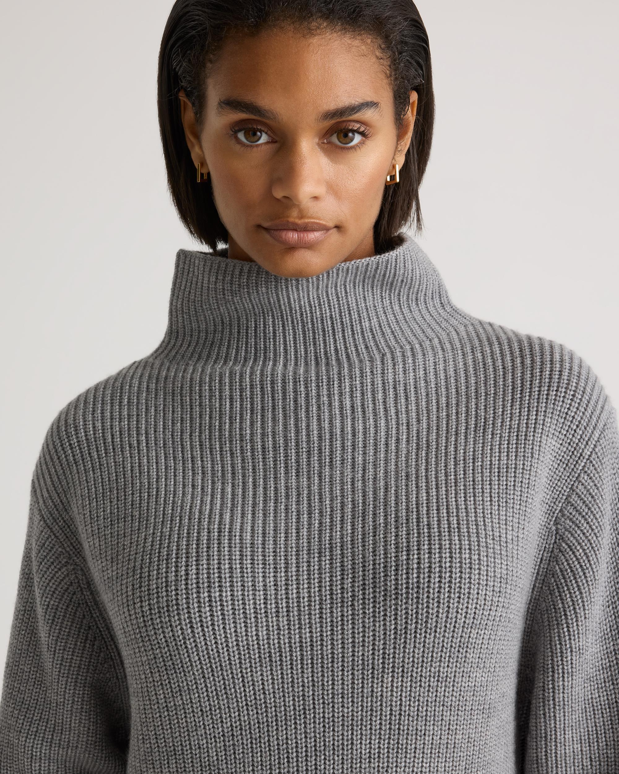 Quince | Women's Australian Merino Wool Relaxed Turtleneck Sweater Dress Size XS Product Image