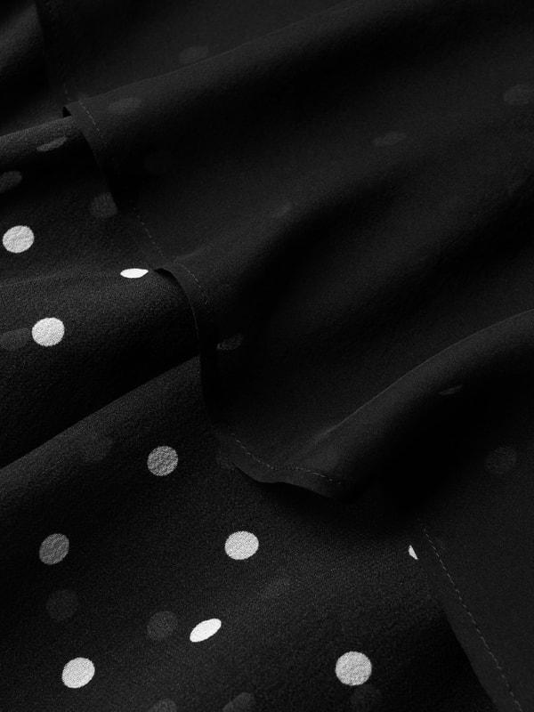 Polka-Dot Silk Midi Skirt Product Image