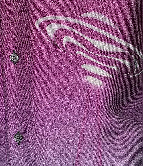 Murano Interdimensional Collection Slim Fit Ombre UFO Print Short Sleeve Woven Camp Shirt Product Image
