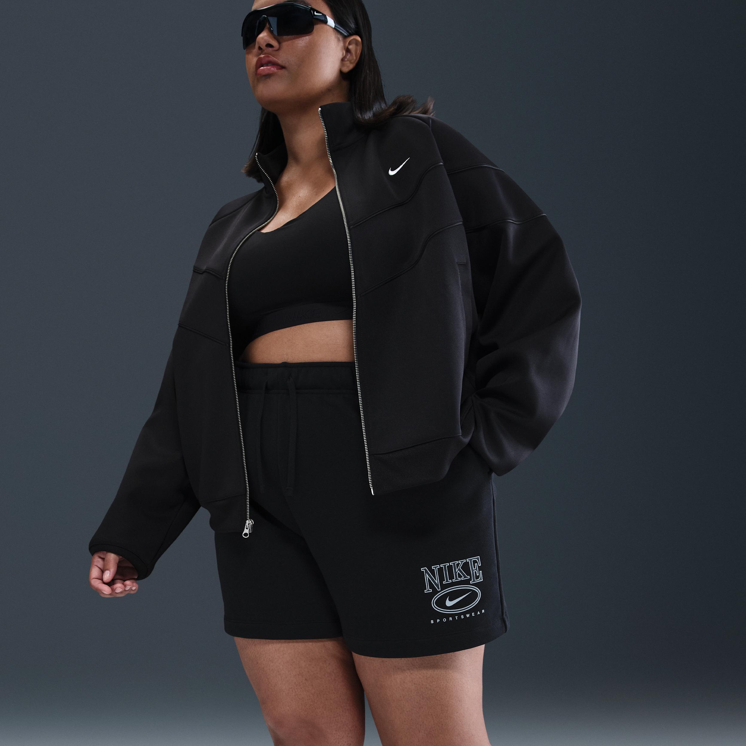 Women's Nike Sportswear Club Fleece Mid-Rise 4" Graphic Shorts (Plus Size) Product Image