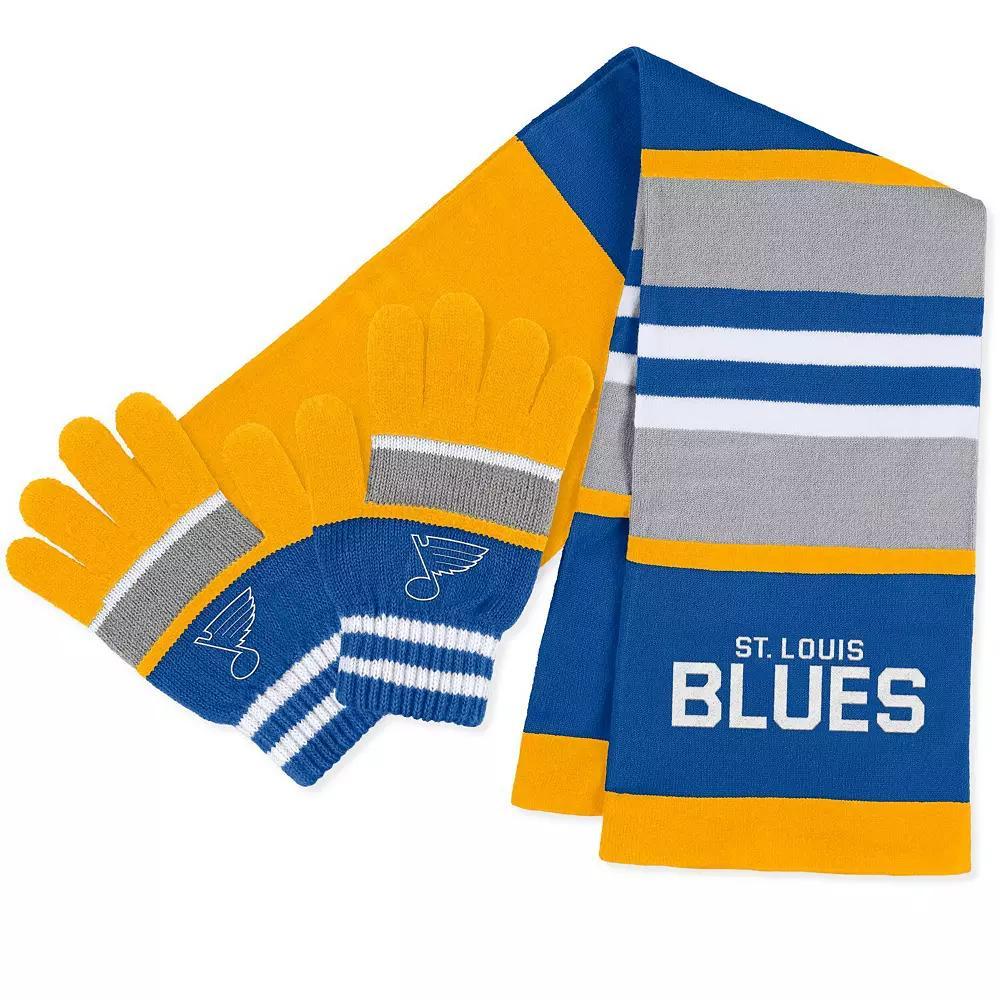 Women's WEAR by Erin Andrews St. Louis Blues Stripe Glove & Scarf Set, Team Product Image