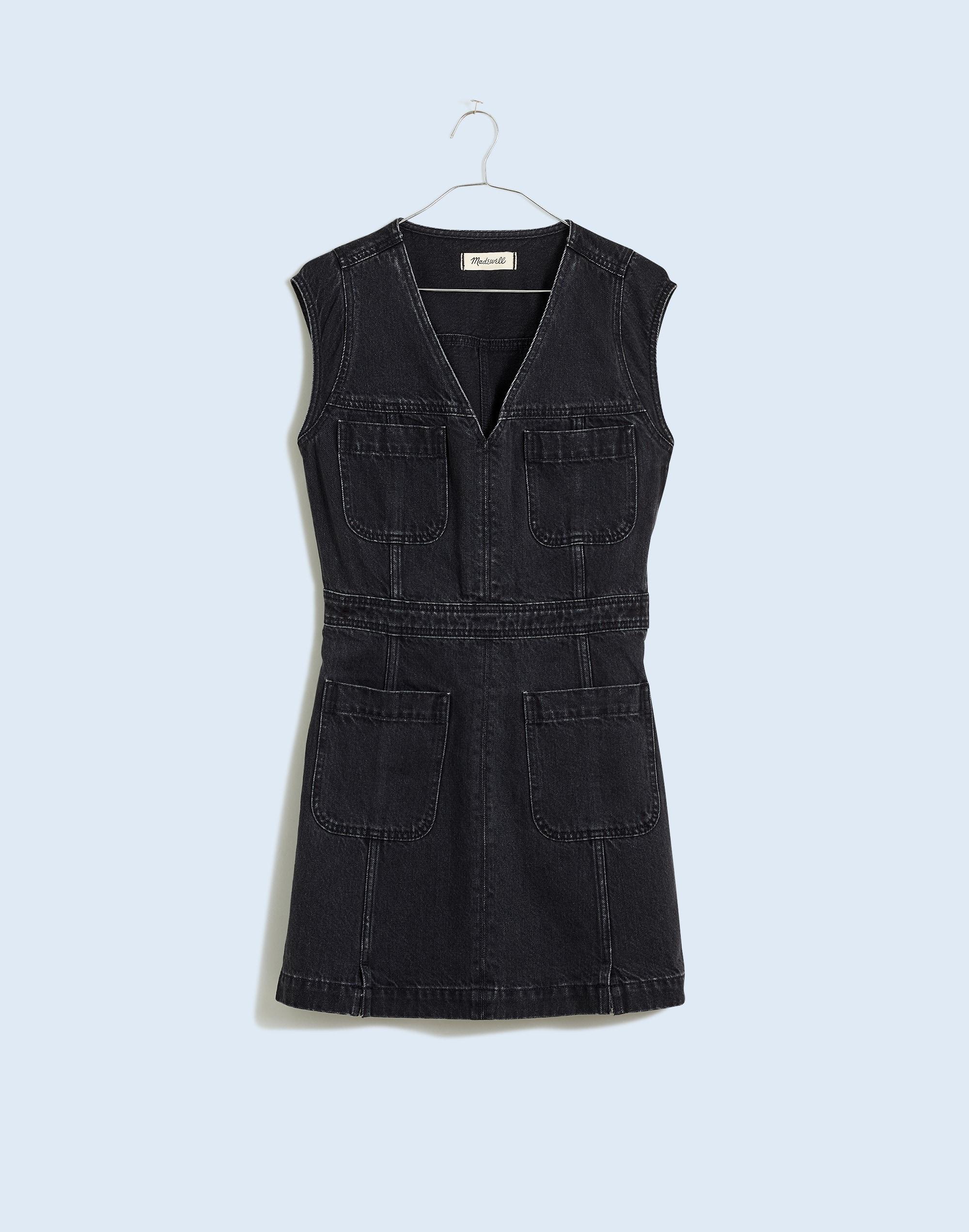 Denim Cap-Sleeve Mini Dress in Tarrybrook Wash Product Image