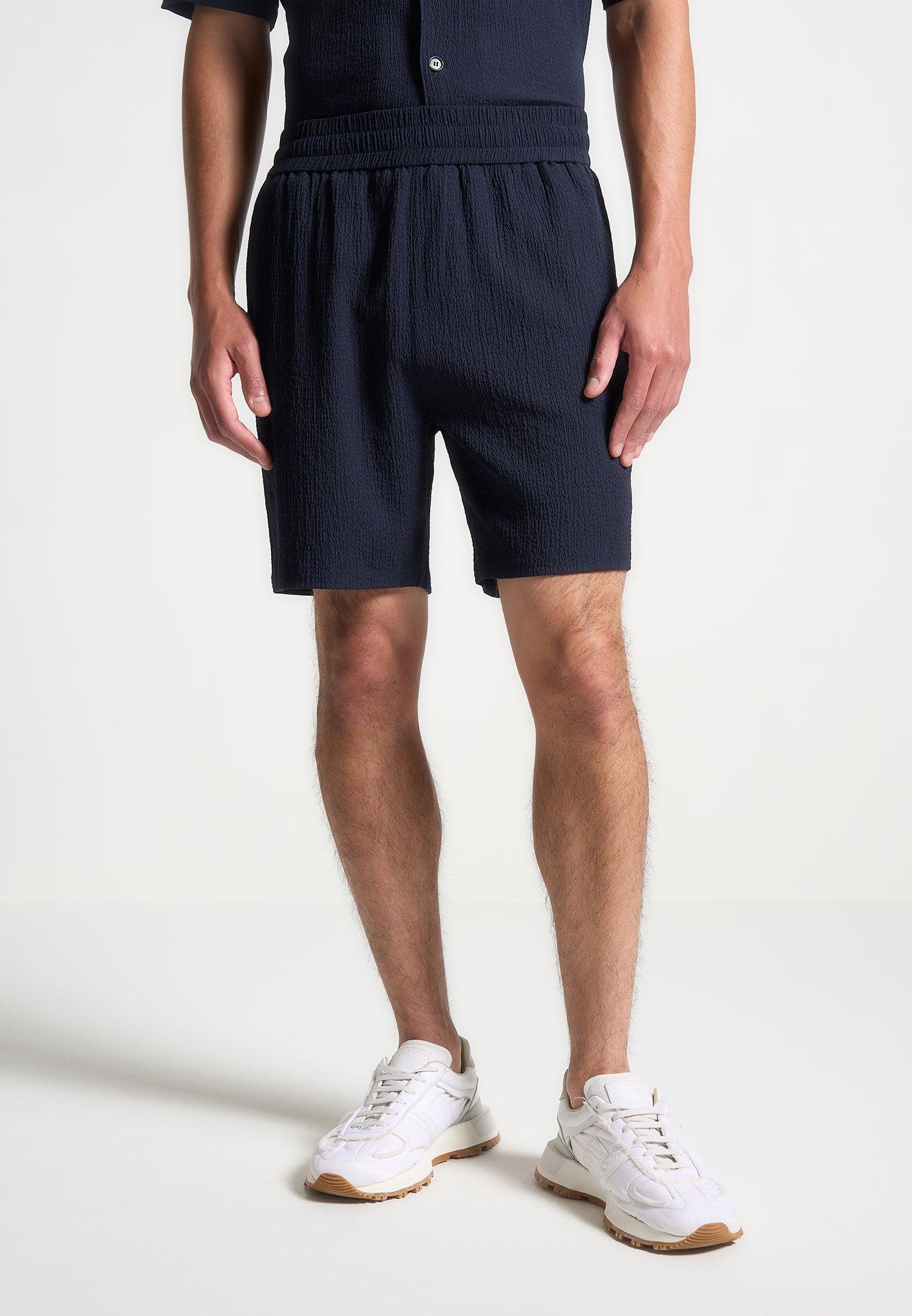 Seersucker Shorts - Black Male Product Image