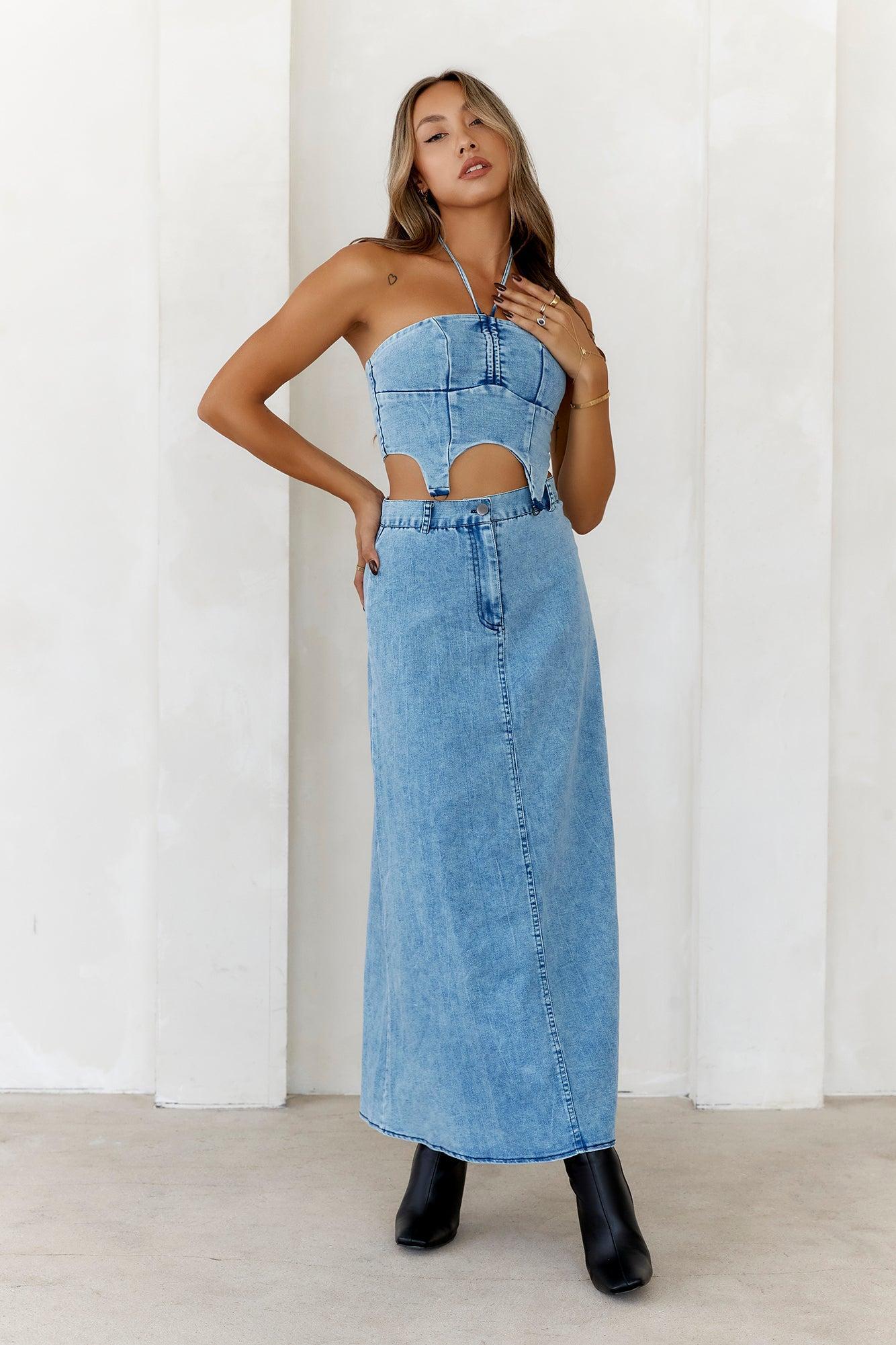 High-Definition Style Crop Top Denim Product Image