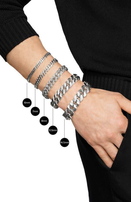 David Yurman Men's Pavé Curb Chain Bracelet in Silver Pave/White Diamond at Nordstrom, Size Medium Product Image