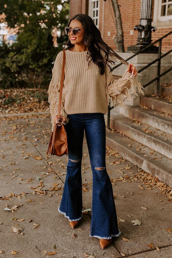 The Blakely High Waist Flares In Dark Wash Product Image