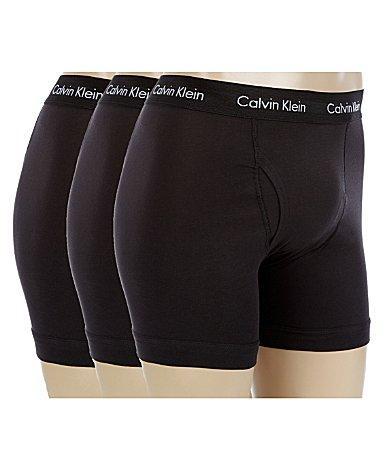 Men's Calvin Klein 3-pack Cotton Stretch Boxer Briefs, Size: Large, Black Product Image