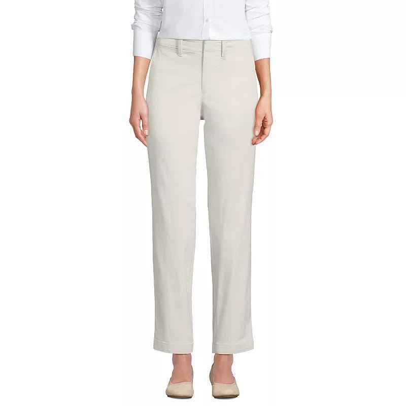Women's Lands' End Mid Rise Classic Straight Leg Chino Ankle Pants, Size: 8, Black Product Image