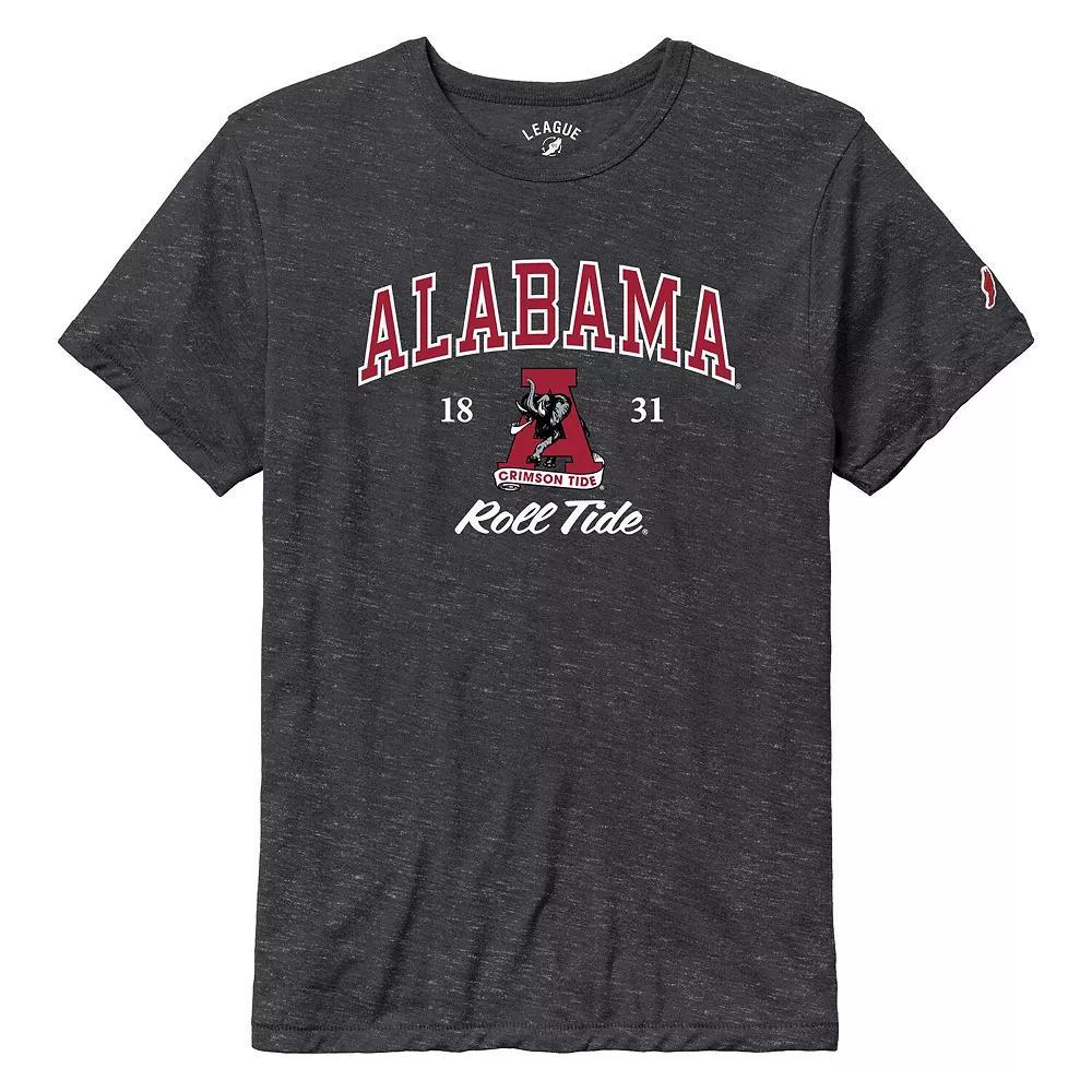 Men's League Collegiate Wear Charcoal Alabama Crimson Tide Arch Script Victory Falls Tri-Blend T-Shirt, Size: Large Product Image