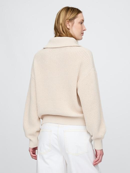 100% Cotton Half-Zip Pullover Sweater Product Image