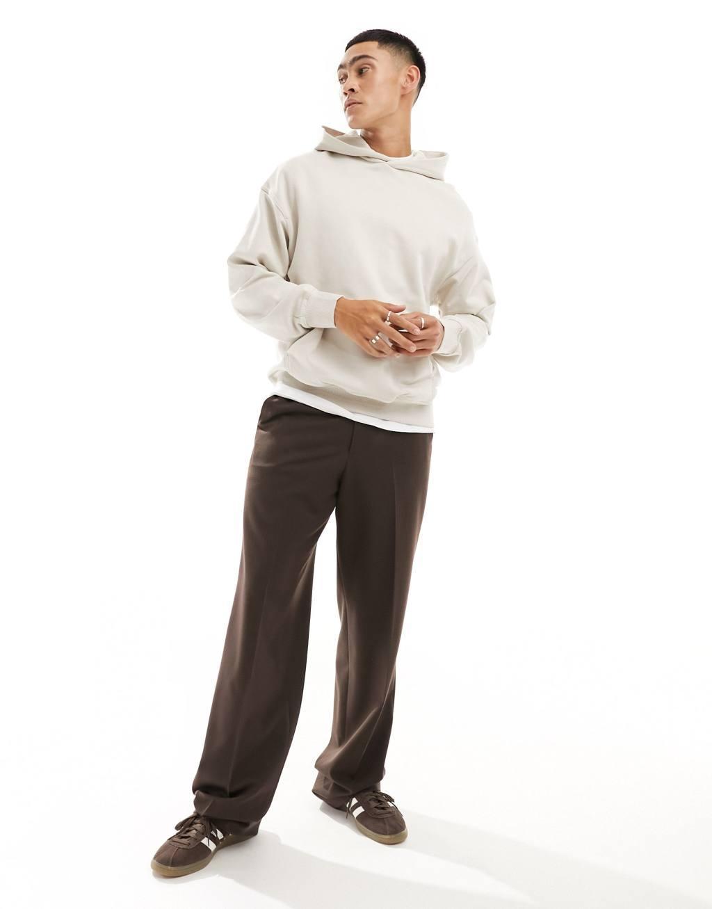 Jack & Jones oversized hoodie in beige Product Image