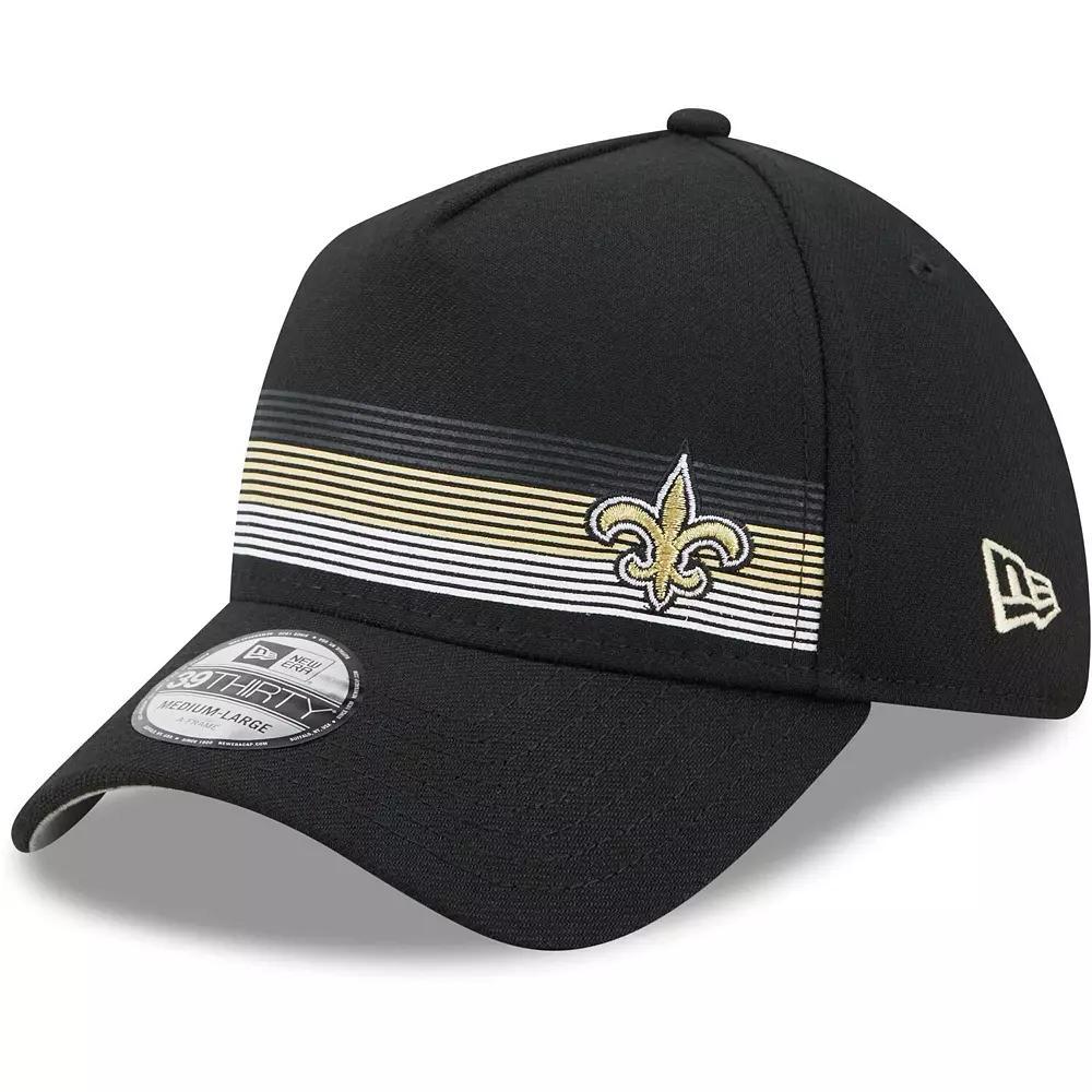 Men's New Era Black New Orleans Saints Flawless Stripe 39THIRTY Flex Hat, Size: Medium/Large Product Image