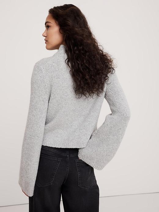Merino-Blend Flare-Sleeve Cardigan Product Image