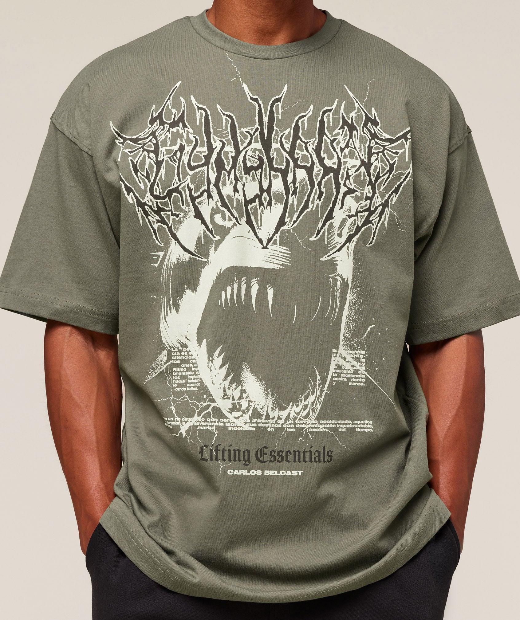 Gymshark Carlos Belcast x Rest Day Essential T-Shirt - Base Green Male Product Image