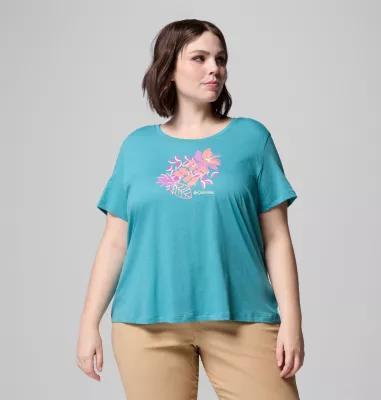 Plus Size Columbia Ruby Springs Graphic Scoop Neck Short Sleeve Tee, Women's, Size: 2XL, Salt Product Image