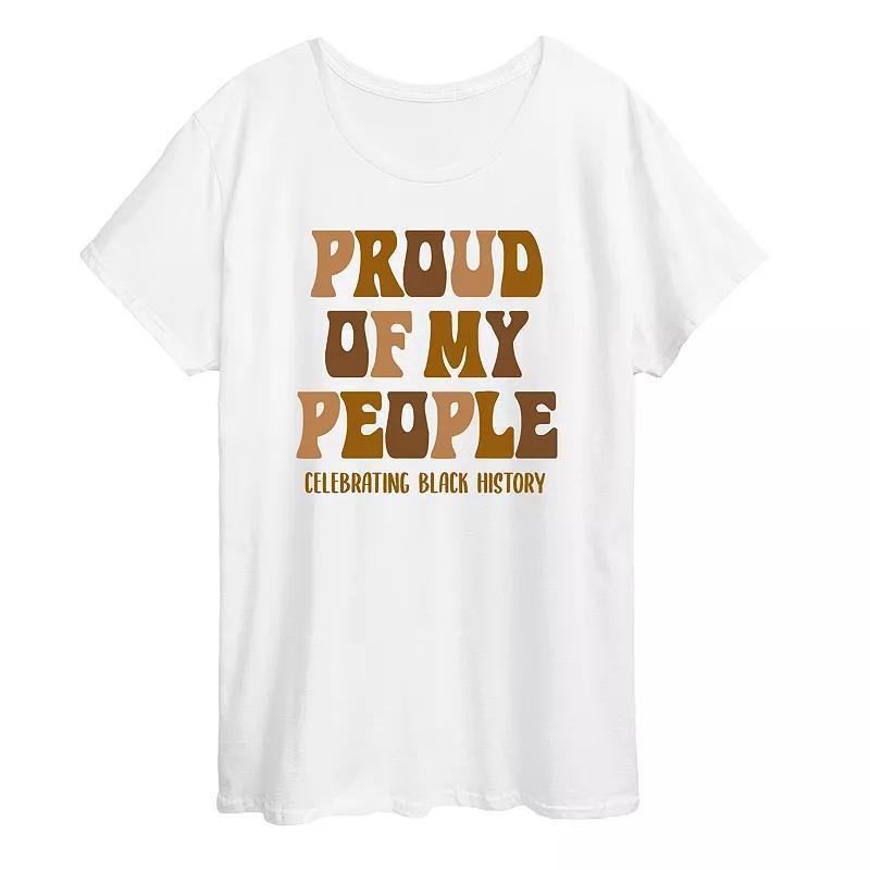 Plus Proud Of My People Graphic Tee, Women's, Size: 3XL, White Product Image