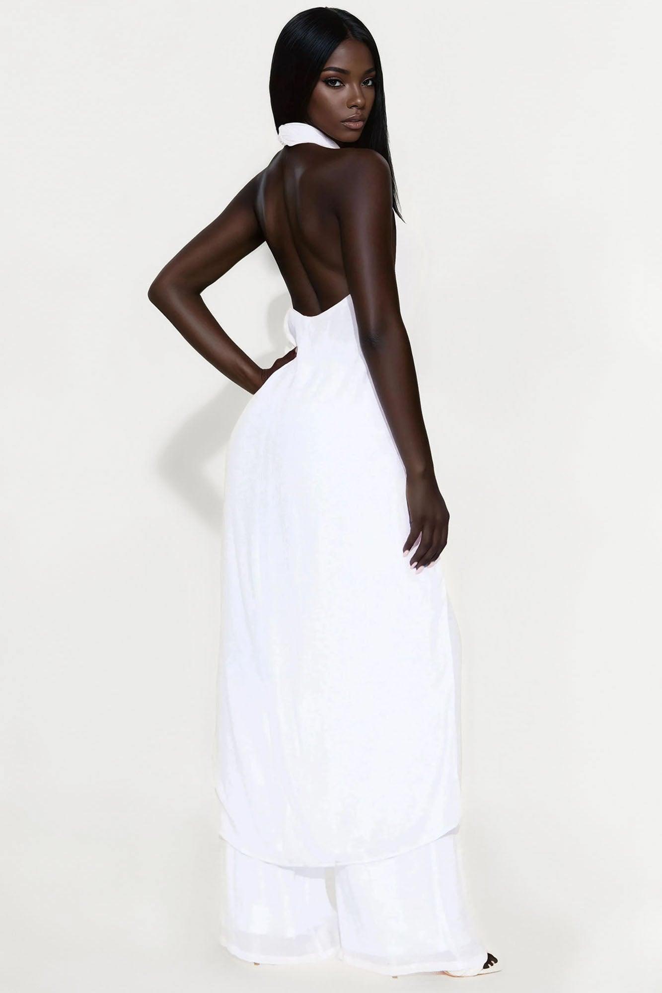 Angelic Vibes Linen Pant Set - White Product Image