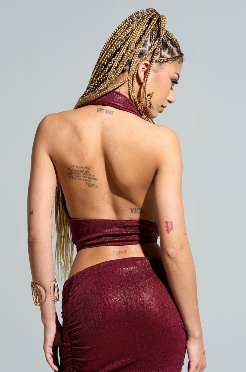 ALL OF THE GLAMOUR SLINKY HALTER NECK TOP Product Image