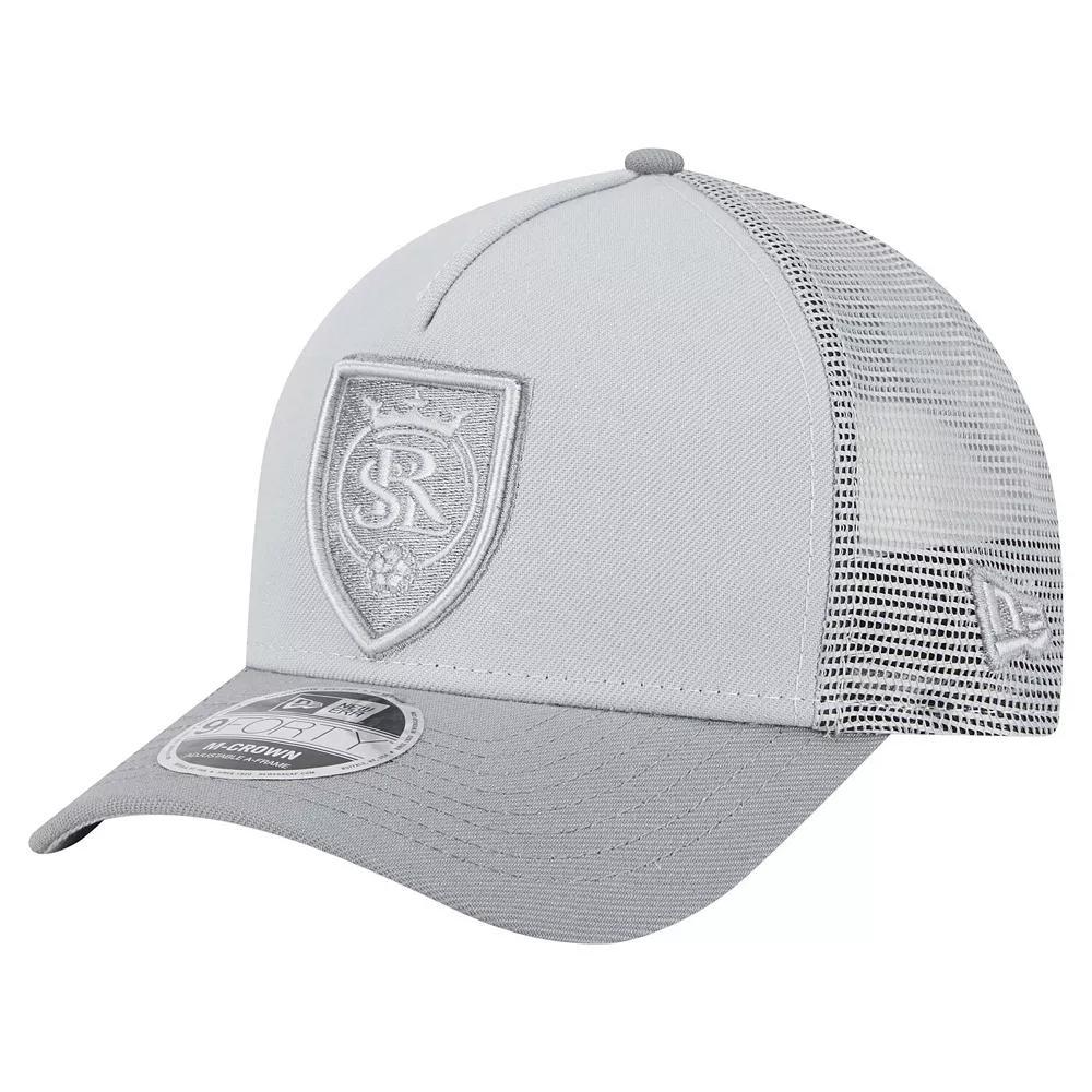 Mens New Era Gray Real Salt Lake Color Pack 9FORTY A-Frame Adjustable Trucker Hat Product Image