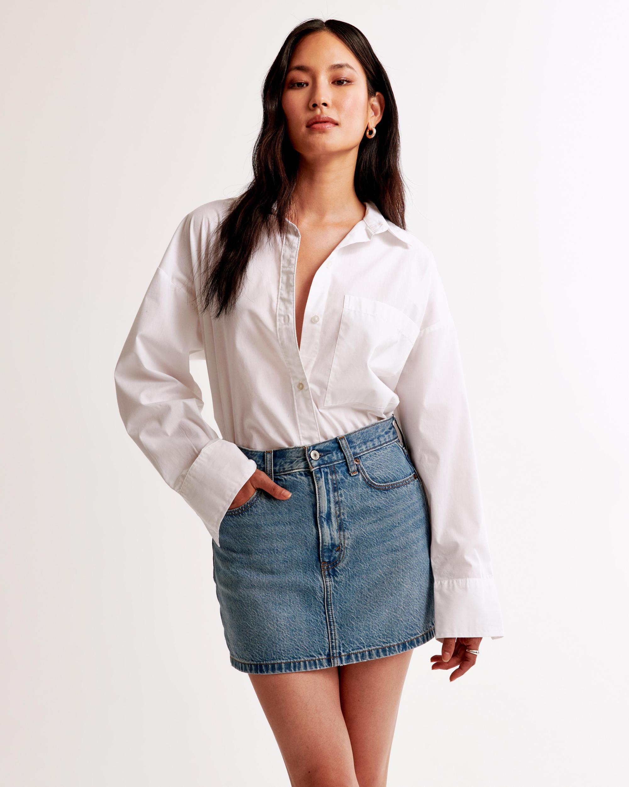 Denim Studded Mini Skirt Product Image