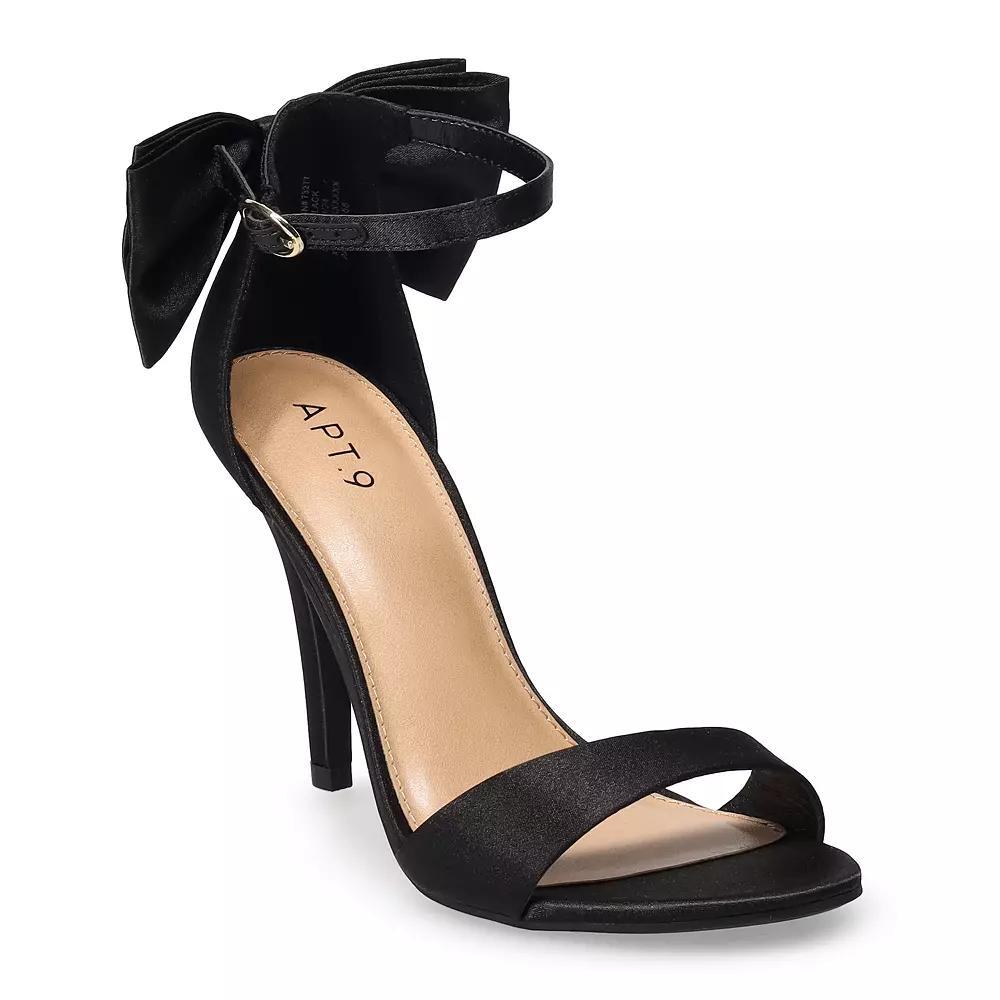 Apt. 9® Sherri Women's Open Toe Bow Heels, Size: 10, Black Product Image