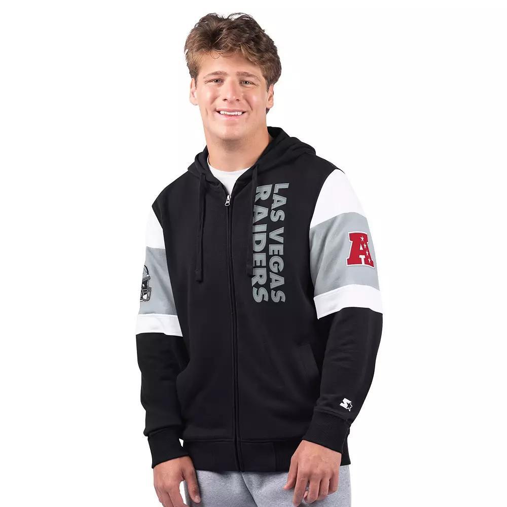 Men's Starter Black Las Vegas Raiders Extreme Full-Zip Hoodie, Size: Large, Lvr Black Product Image