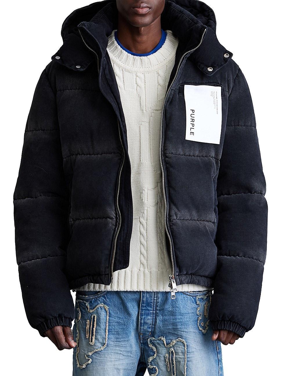 Mens Denim Puffer Coat Product Image