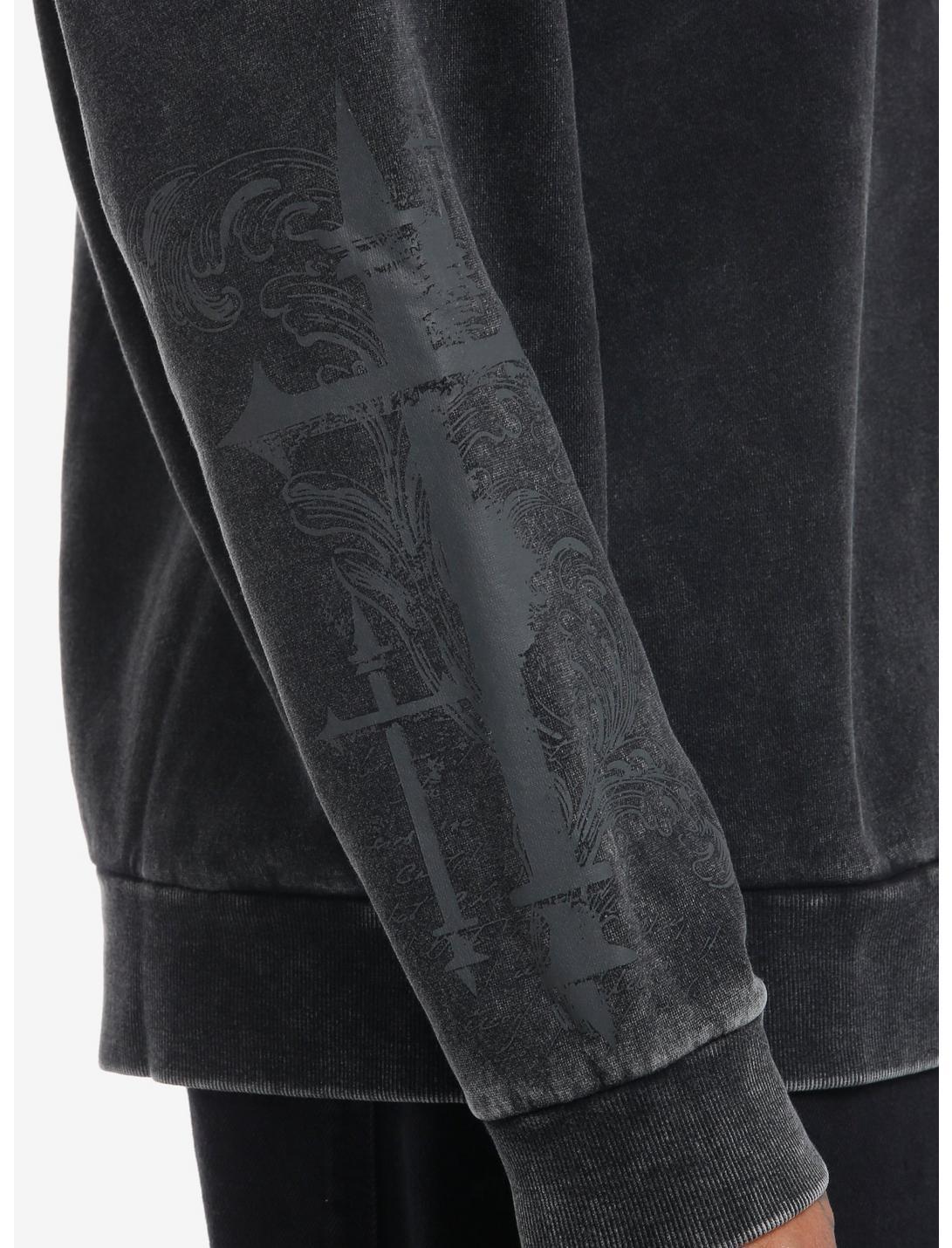 Social Collision Skull Cross Mineral Wash Sweatshirt Product Image