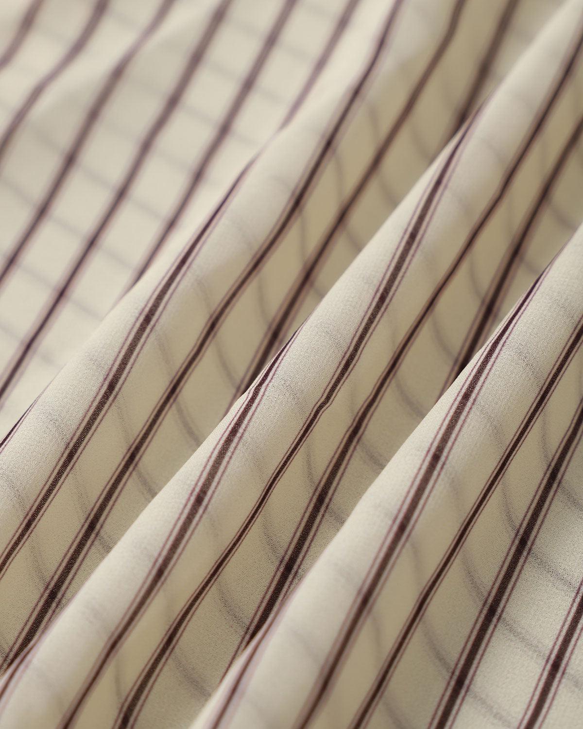 Beige Striped Cowl Neck Sleeveless Midi Dress Product Image