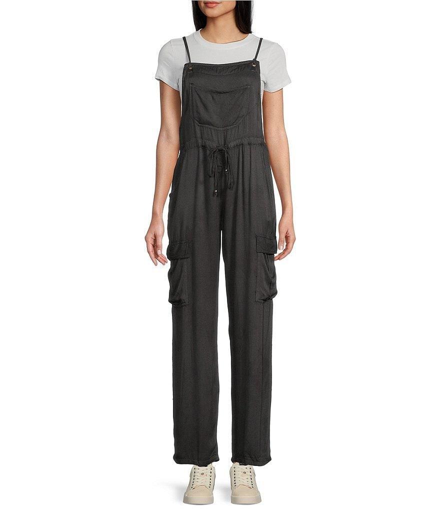 Angie Overall With Tie Waist And Pockets Jumpsuit Product Image