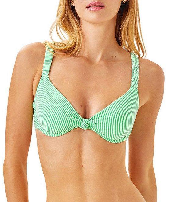 Lilly Pulitzer Mal Seersucker Stripe Tab Side Swim Bottom Product Image
