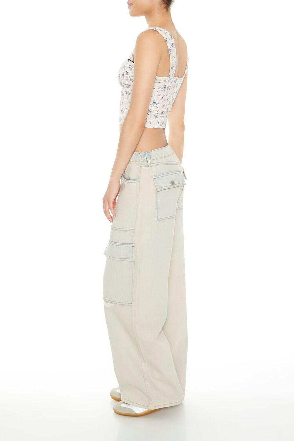 High-Rise Wide-Leg Cargo Jeans | Forever 21 Product Image
