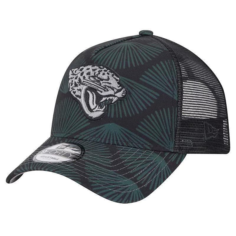 Men's New Era Black Jacksonville Jaguars Agave Trucker 9FORTY Adjustable Hat Product Image