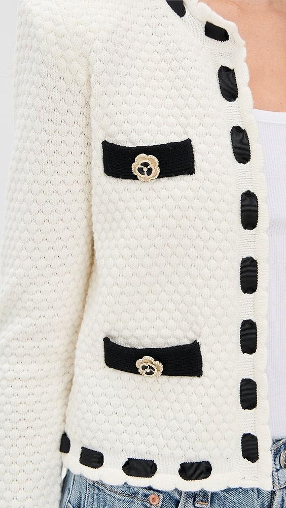 L'AGENCE Astor Contrast Trim Cardigan | Shopbop Product Image