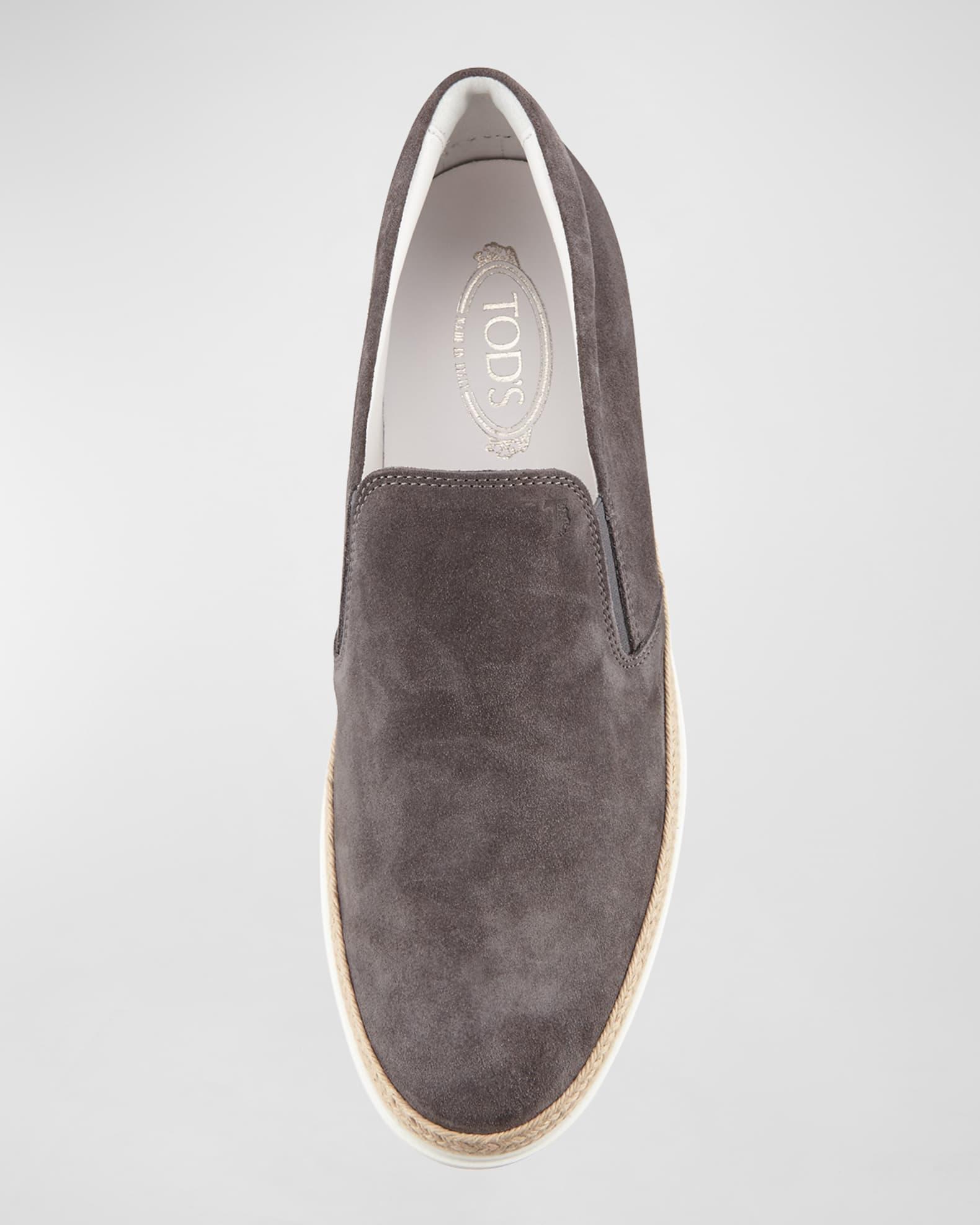 Men's Rubber Pebble-Sole Suede Espadrilles Product Image