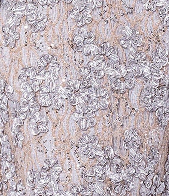 Xscape Embroidered Off-the-Shoulder Short Sleeve Lace A-line Gown Product Image